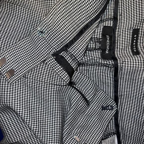 Jones Wear Stretch,12,houndstooth cuffed seamed Wideleg career preppy pants Y2K - Picture 6 of 8